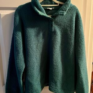 LOFT Emerald Greece Sherpa Pullover Size XL